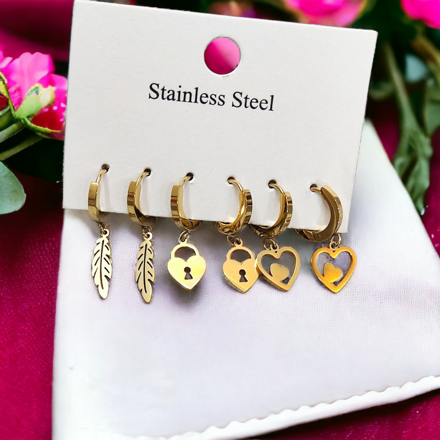 Feather Heart Charms combo