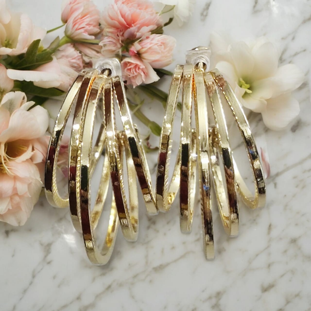 Golden Cascade Hoops