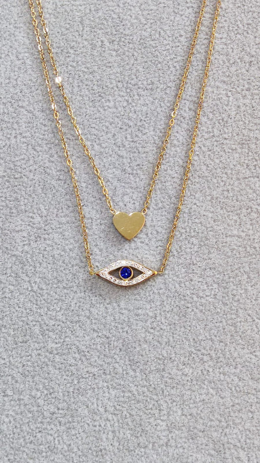 Evil Eye Heart Chain