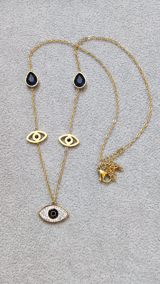 Evil Eye Bluestone Chain