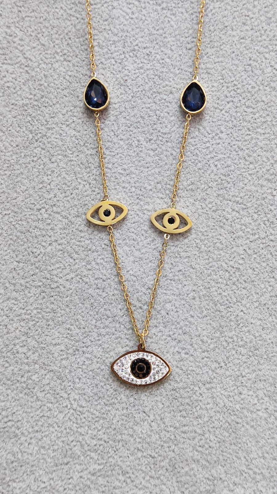 Evil Eye Bluestone Chain