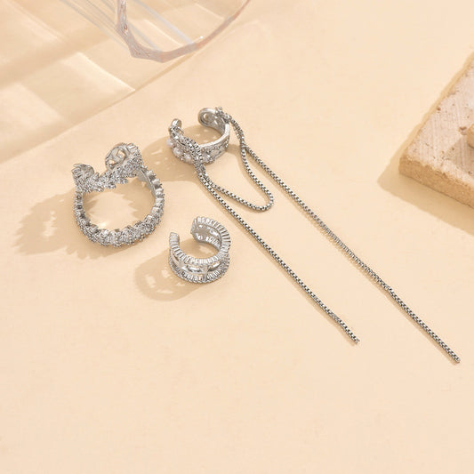 Silver Trio Earcuffs- set of 3