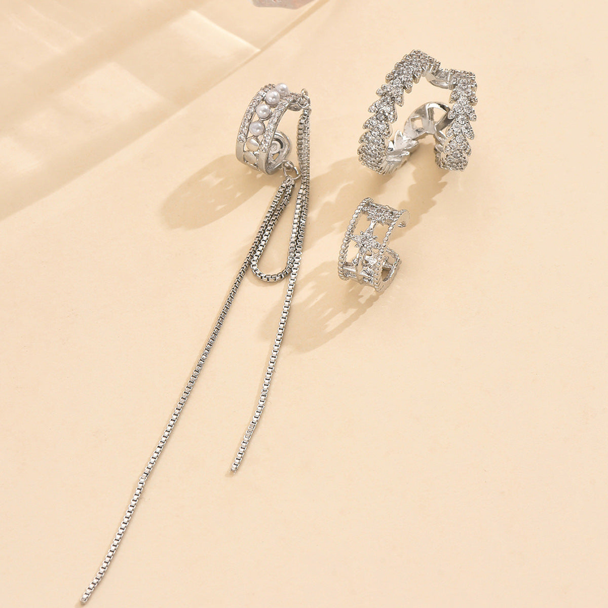 Silver Trio Earcuffs- set of 3
