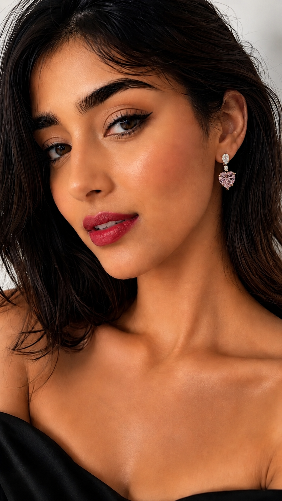 Blush Crystal Heart Drops