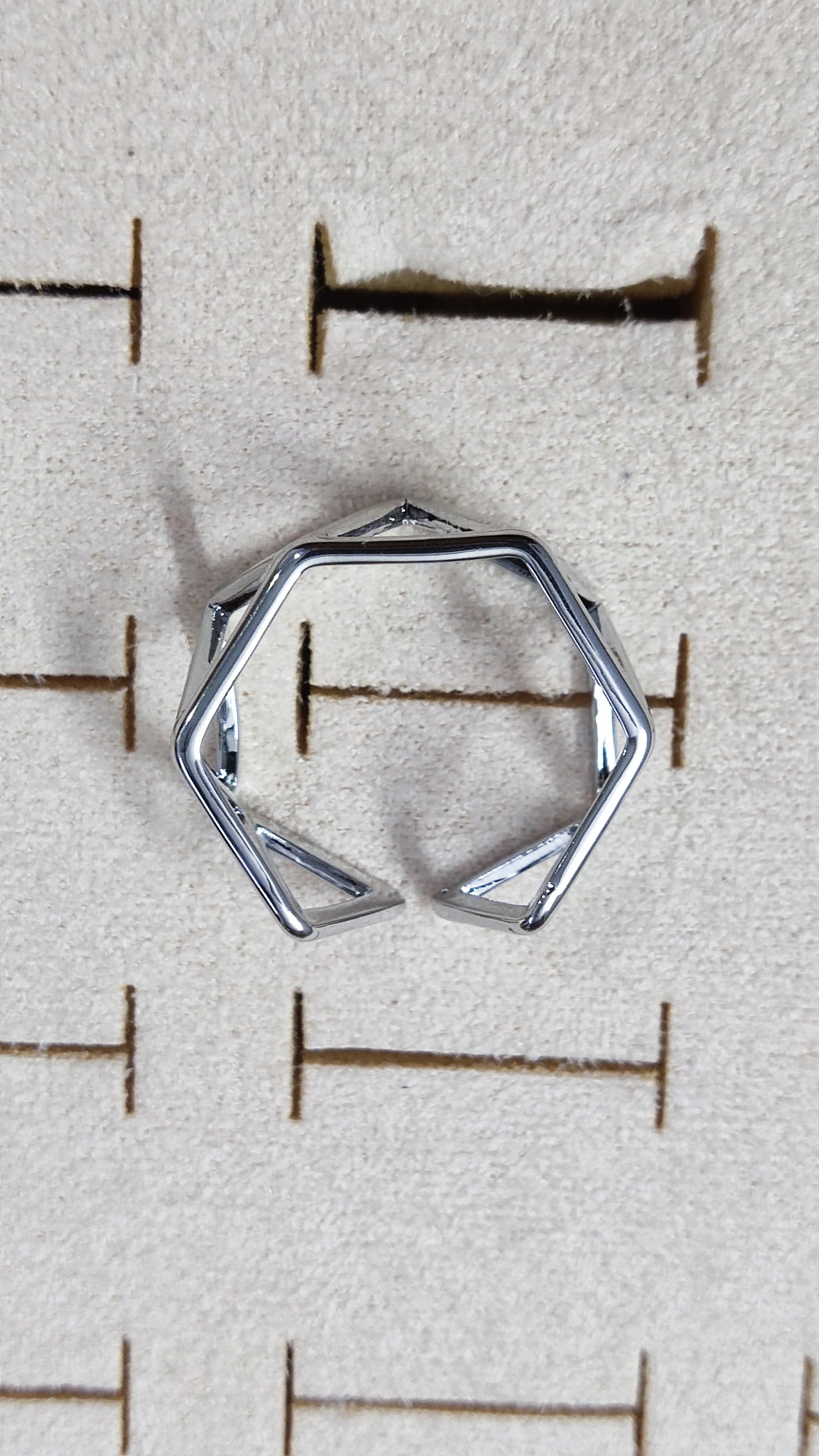 Silver Geo Frame Ring