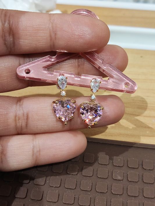 Blush Crystal Heart Drops