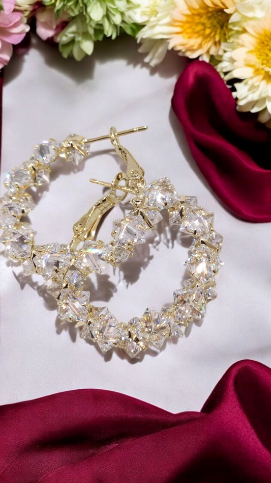 Diamond Lustre Hoops