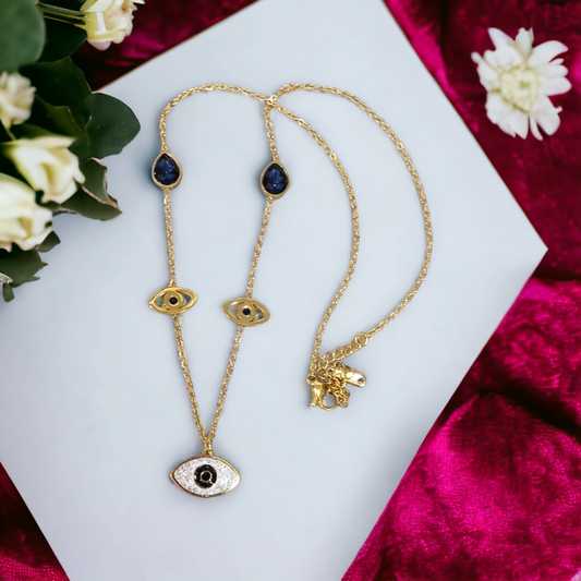 Evil Eye Bluestone Chain