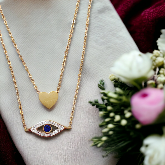 Evil Eye Heart Chain
