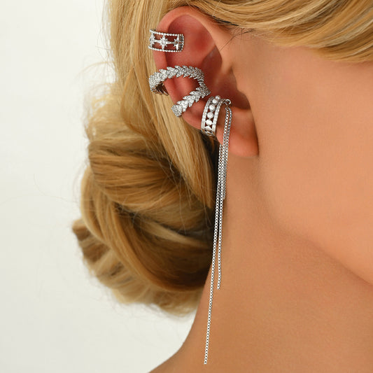 Silver Trio Earcuffs- set of 3