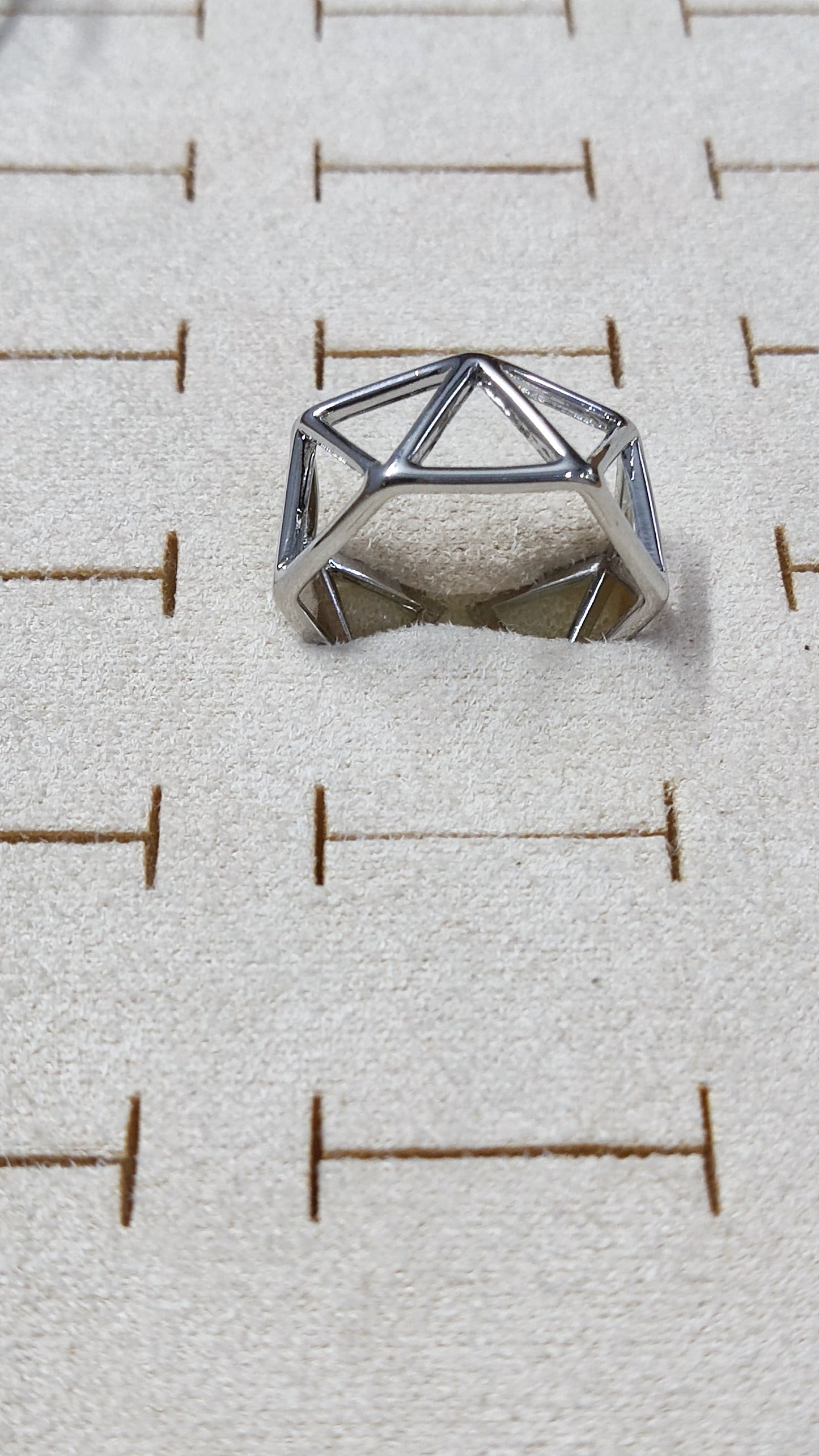 Silver Geo Frame Ring