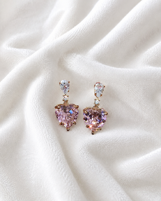 Blush Crystal Heart Drops