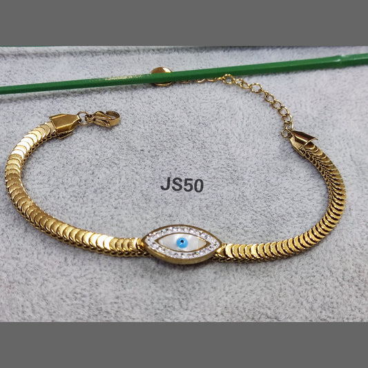 Evil Eye Ribbed Bracelet