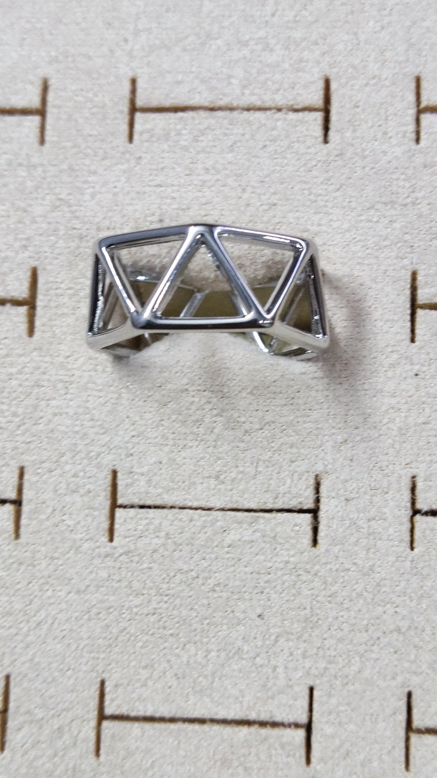 Silver Geo Frame Ring