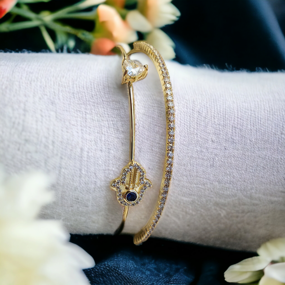 Hamsa Zircon Bracelet