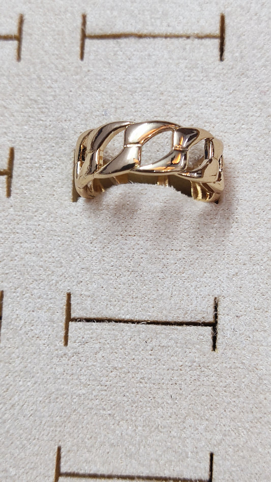 Golden Wave Link Ring